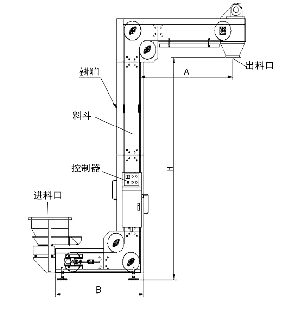 z型斗式提升機結構圖